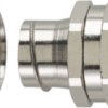 Straight hose screw fitting, M40, 40 mm, brass, nickel-plated, IP40, silver, (L) 51.2 mm, 166-30407