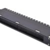 Panel zapasu kabla ze szczotką 1U S/480 G/120 czarny (RAL 9005) DN-19 ORG-3U-SW