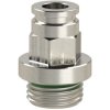 Push-in fitting, L 26.5 mm, 16 bar, brass, nickel-plated, for hose, 108858