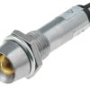 Kontrolka LED 12V 5mm żółta, metalowa, wklęsła; IND8