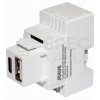 Moduł keystone Ładowarka USB-A + USB-C 5V/3A biała Quick Charge