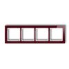 Deco Ramka Poczwórna - Efekt Szkła (Ramka: Bordowa Spód: Biały) Bordowy...