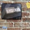 Close up photo of AMSTRAD Logo printed - Rustic - Metal Sign