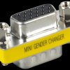 Gender changer, adapter, 2 x 15-pin. HD ST/BU
