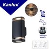 Oprawa elewacyjna ZEVI W EL 2GU10 B 1xmax 10W IP54 podwójny dławik kinkiet czarny 38886