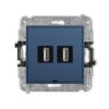 ICON Gniazdo podwójne 2xUSB A-A 2.0 bez pola opisowego navy blue 64IGUSBBO-2 KARLIK
