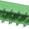 Pin header, 5 pole, pitch 5.08 mm, angled, green, 1735853