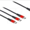 86713 Charging cable, 3in1, C to 3x C, 1 m
