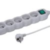 Przedłużacz 5-Gniazdowy, 3M Szary, Z Wyłącznikiem, 3X1,0Mm Owy / 24363