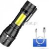 Latarka ręczna LED COB na USB światło boczne