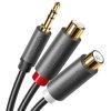 Kabel Audio Jack 3,5 - 2xRCA Gn. UGREEN AV109, Wtyk Jack, 25cm HQ