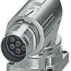 Surface mount socket, M17, 7 pole, crimp connection, standard/ONECLICK quick locking system, angled, 1628510