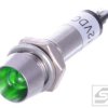 Kontrolka LED IND8-12G-B;12VDC;IP40 wklęsła;metal;zielony;otw.m.8.2mm