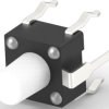 Short-stroke pushbutton, Form A (N/O), 50 mA/24 VDC, unlit , actuator (white, L 4.4 mm), 1.56 N, THT, 2-1825955-2
