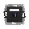 Icon Mechamizm Gniazda Pojedynczego Usb A-A 3.0 Czarny Mat 12Igusb-5