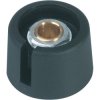 OKW A 30 40 069 Com-Knob w Slot - Ø40mm - Bore Ø6mm - Height 16mm - Nero Black