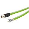 Metz Connect 142M6X10010 M12 Network Cable CAT 6A SF/UTP 1m Green PUR Jacket