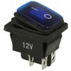 Przełącznik; klawiszowy (kołyskowy); A-603B.; ON-OFF; 2 tory; niebieski; podświetlenie LED 12-24V; niebieski; bistabilny; konekt