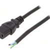 Kabel: 3X0,75Mm2, Iec C13 Żeński, 1,8M, 10A Lt-501 H05vv-F 0.75/3C Blk 1.8M End