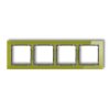 DECO Ramka poczwórna - efekt szkła (ramka zielona spód grafitowy) zielony 2-11-DRS-4