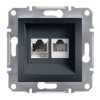 ASFORA Gniazdo telefoniczno-komputerowe RJ11/RJ45 kat.5e antracyt EPH4900171 SCHNEIDER ELECTRIC