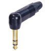 NEUTRIK Wtyk instrumentalny Jack 6,3mm Stereo na kabel do 7,0mm pozłacany czarny kątowy NP3RX-B