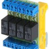 Moduł przekaźnikowy zwierny 4 wyjścia 24-45VDC 5(max), 30VDC/50VAC (max) wyjście 4xNO na szynę DIN PK4-24-ZD