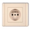 FLEXI Gniazdo pojedyncze z uziemieniem (bez przesłon torów prądowych) beżowy 1FGP-1z KARLIK