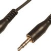 Connection cable, 2.5 m, black, 3.5 mm stereo jack plug, straight to 3.5 mm stereo jack plug, straight, AK-510100-025-S