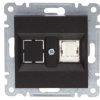 Lumina Gniazdo komputerowe pojedyncze RJ45 kat.5e UTP czarne WL2113
