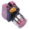 YW4L-MF2E02Q4R Red 24V illuminated 22mm Metal Bezel Momentary Shrouded Push Button Switch 2NC IP65 IDEC