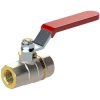 Ball valve, L 50 mm, 40 bar, brass, nickel-plated, for pipe systems, 103169