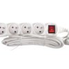 Przedłużacz Z Wyłącznikiem 4-Gniazda Z/U 5M /H05vv-F 3G1/ Biały P1415