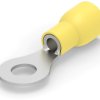 Insulated ring cable lug, 2.62-6.64 mm², AWG 12 to 10, 6.73 mm, M6, yellow, 35345