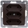 KARO Gniazdo potrójne b/u 2.5A EURO czekoladowy metalik GP-3S/m/40