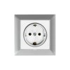 Premium Gniazdo wtyczkowe pojedyncze 2P+Z Schuko kolor srebrny GPT-17 Pr SR