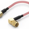 Coaxial cable, SMA plug (angled) to SMA jack (straight), 50 Ω, RG-58C/U, grommet black, 304.8 mm, 65503603230501