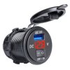 Ładowarka samochodowa 12-24V USB 5V/3A woltomierz wyłącznik do obudowy