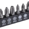 Zestaw końcówek do wkrętaka Phillips, Pozidriv l. elementów: 8 rozmiar: PZ0, PZ1, PZ2, PZ3 Zestawy końcówek RS PRO