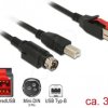 85489 PoweredUSB cable male 24V > USB B + Mini-DIN 3 Pin, 3 m