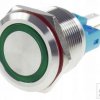 Przełącznik LB22MR-GREEN 22mm RING podśw. LED 9-24VDC;chwilowy;2A/250V