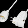 LPS275 Mains cable extension, 3 m, pass-through socket, white