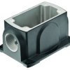 Surface mount housing, size Han-Yellock 60, zinc die casting, M40, angled, screw locking, IP65/IP67, 11126001203