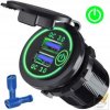 Ładowarka 2xUSB QC 3.0;6V-3A;9V-2A; 2x3A;LED zielony;z włącznikiem;12V;