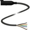 Sensor actuator cable, DEUTSCH cable connector, straight to open end, 6 pole, 3 m, PUR, black, 8 A, 70167474