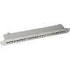 Patch panel, 1 U, Cat 6A, 24 x RJ45, horizontal, 1 row, (W x H x D) 483 x 44.5 x 100 mm, gray, 1822-24C6A-1U