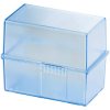 HAN 979-64 Card Index Box DIN A8 Blue Translucent Incl. 100 Index Cards