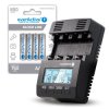 ZESTAW Ładowarka akumulatorków Ni-MH everActive NC-3000 + 4x akumulatorki everActive R03/AAA Ni-MH 800 mAh