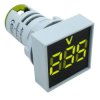 Kontrolka LED Voltomierz żółty 22mm 20-250VAC kwadrat miernik napięcia