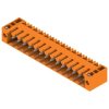 Pin header, 14 pole, pitch 3.5 mm, angled, orange, 1607160000